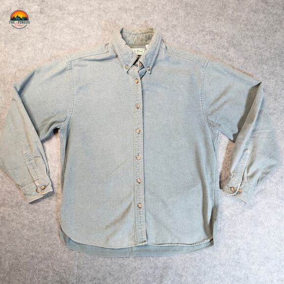 L.L. Bean Tops - L.L. Bean Button-Up Shirt Blue Long Sleeve Collared Heritage Women's Size Medium